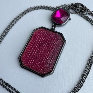 Geometric Fuchsia Necklace